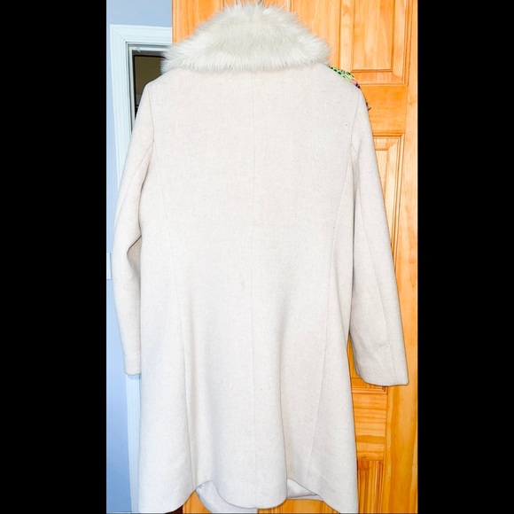 Cream wool coat with faux fur SZ L Club Monaco - Picture 5 of 7
